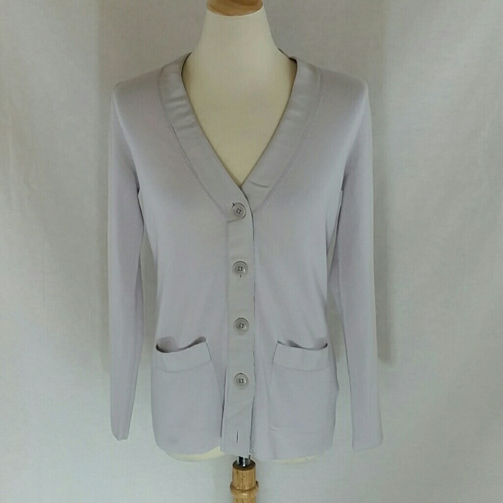 Banana Republic grey Merino wool cardigan sweater - Picture 1 of 5